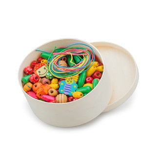 Lacing beads - 230 pieces and 4 cords
